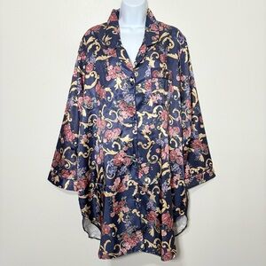 Vintage Chelsea’s Collection Floral Satin Nightgown Night Dress SzL Dead Stock